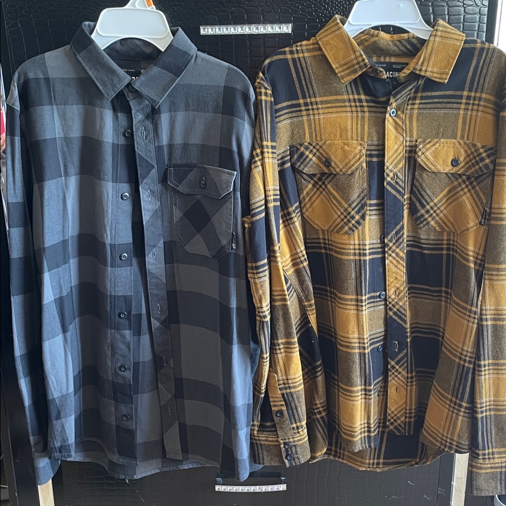 Fox Racing Plaid Shirt in Black and Gray yellow and black bundle